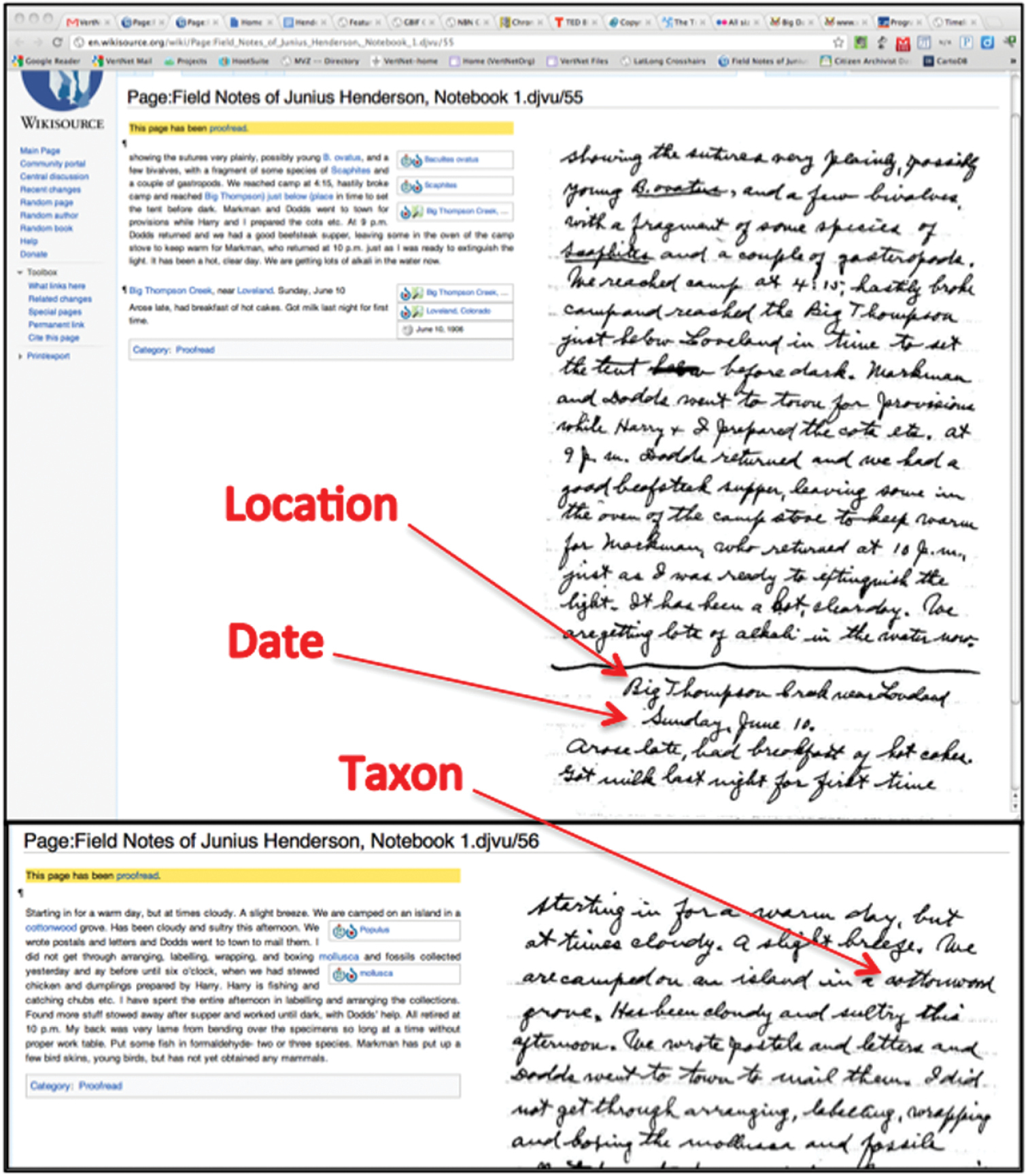 From documents to datasets: A MediaWiki-based method of annotating Inside Observation Field Notes Template
